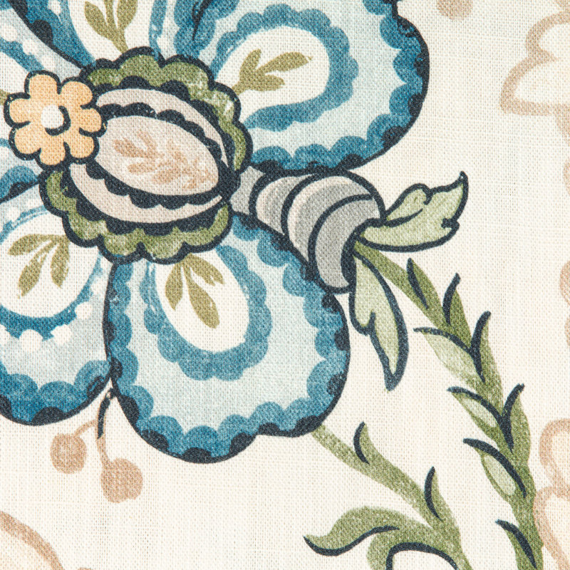 Avondale Wimberly 100% Linen Fabric, Blue/Spring