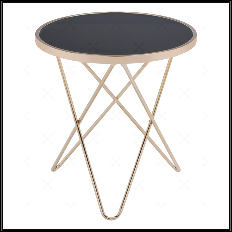 Table ronde en verre, Noir