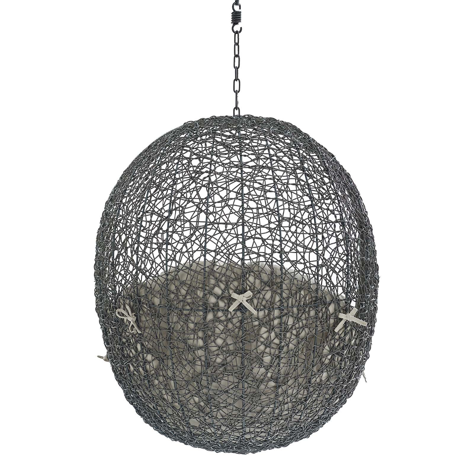 Modway Hide Sunbrella® Swing Chair, Gray/Beige