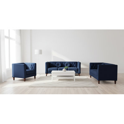 Ensemble 3 pièces chaise, causeuse et canapé en velours