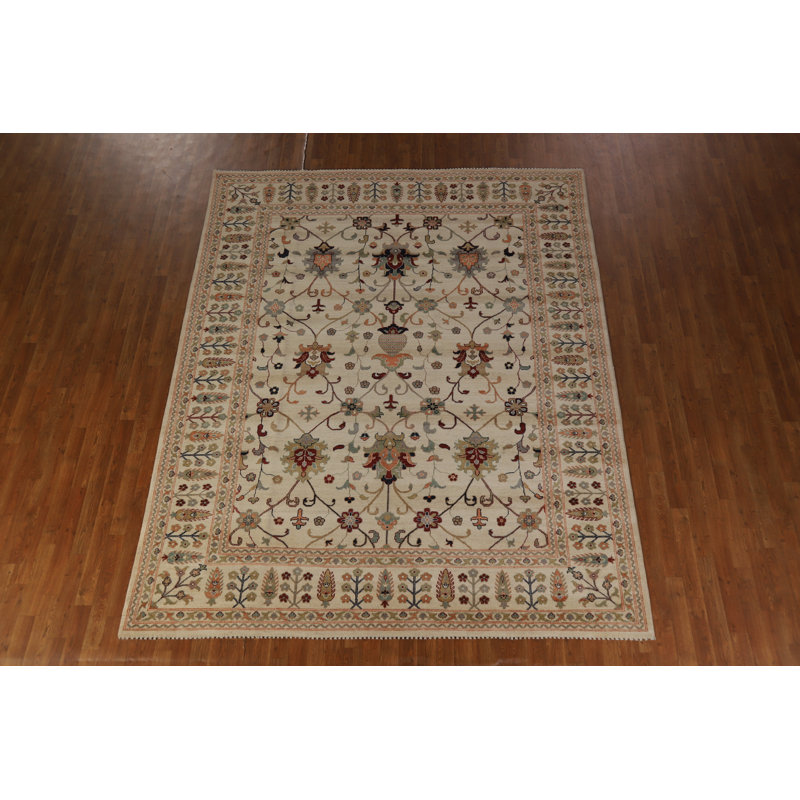 Tapis oriental fait à la main à motif floral Kazak 8 x 10