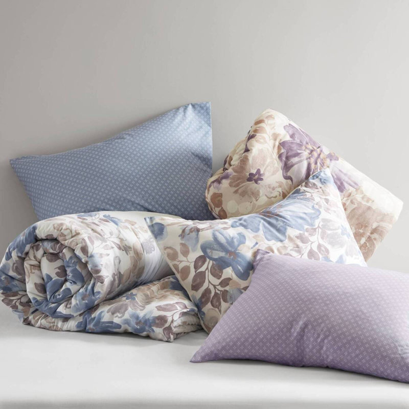 Soft King Bedding Sets, Polyester Floral Taupe Style For Modern Home