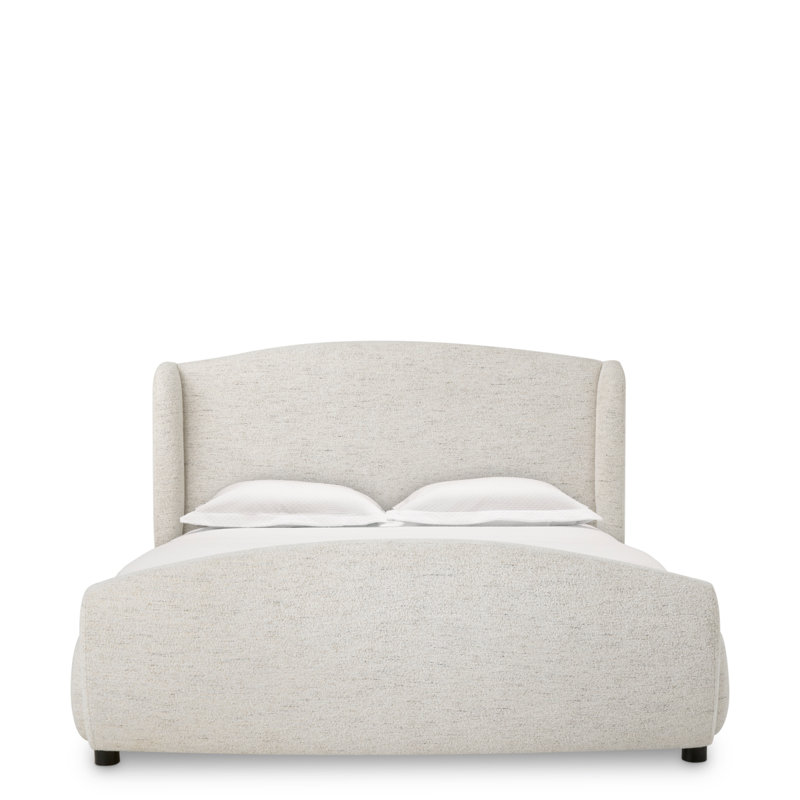 Mellory Upholstered Wingback Bed, Queen