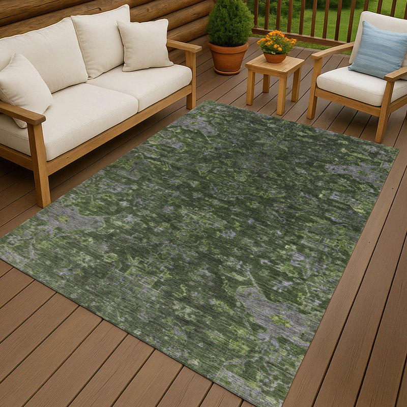 Machine Washable Indoor/Outdoor Chantille ACN2322 Global Rug, Rectangle 5' x 7'6"