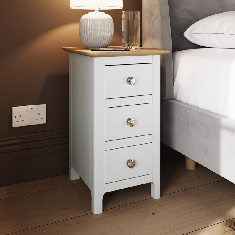 Clary 3 Drawer Bedside Table, Ivory