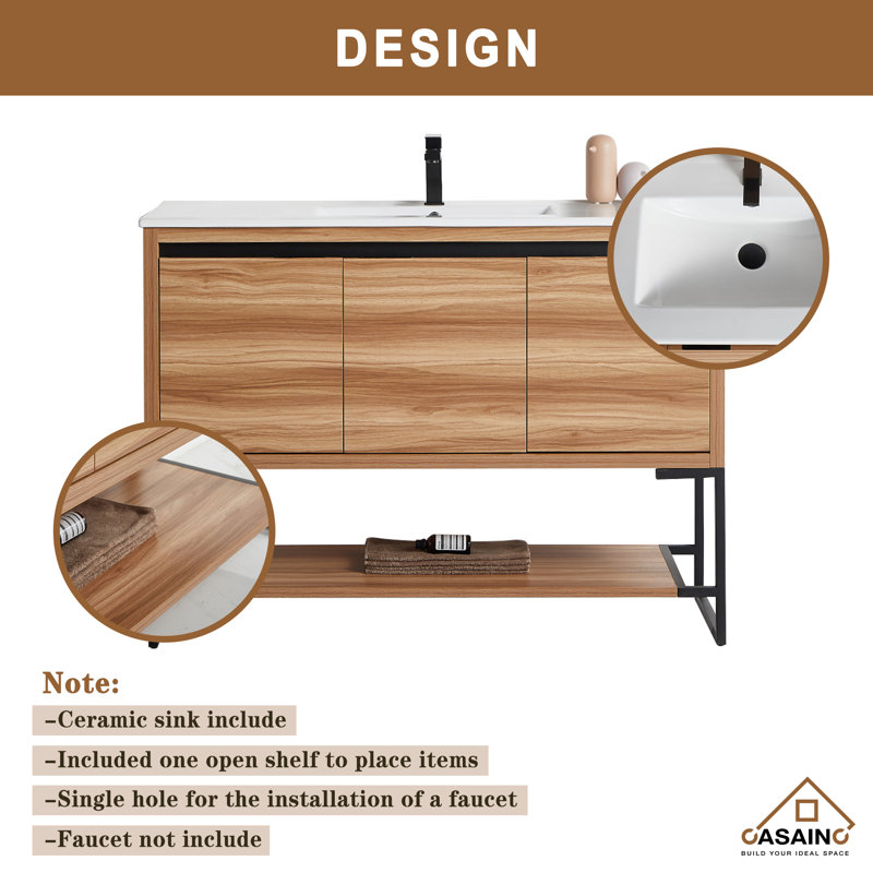 Ensemble de meuble-lavabo simple 48 po Chasteline, Érable
