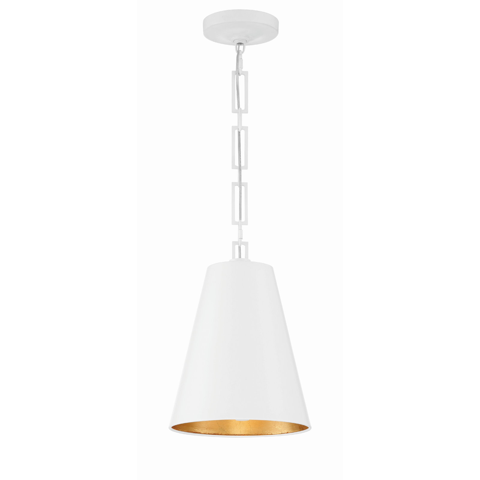 Altair 2 Light Iron Dimmable Pendant, Matte White/Antique Gold