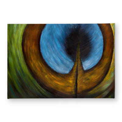 Peacock Feather Center - Romantic Indoor Outdoor Door Mat