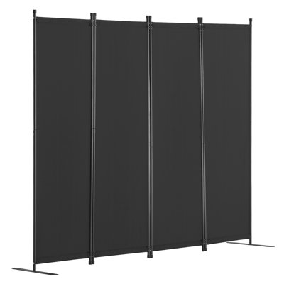 Paravent noir à 4 panneaux 8867.5inch pour bureau, bureau, stable, peu encombrant, cloison pliante facile à installer, noir, écran, pare-soleil, assemblage