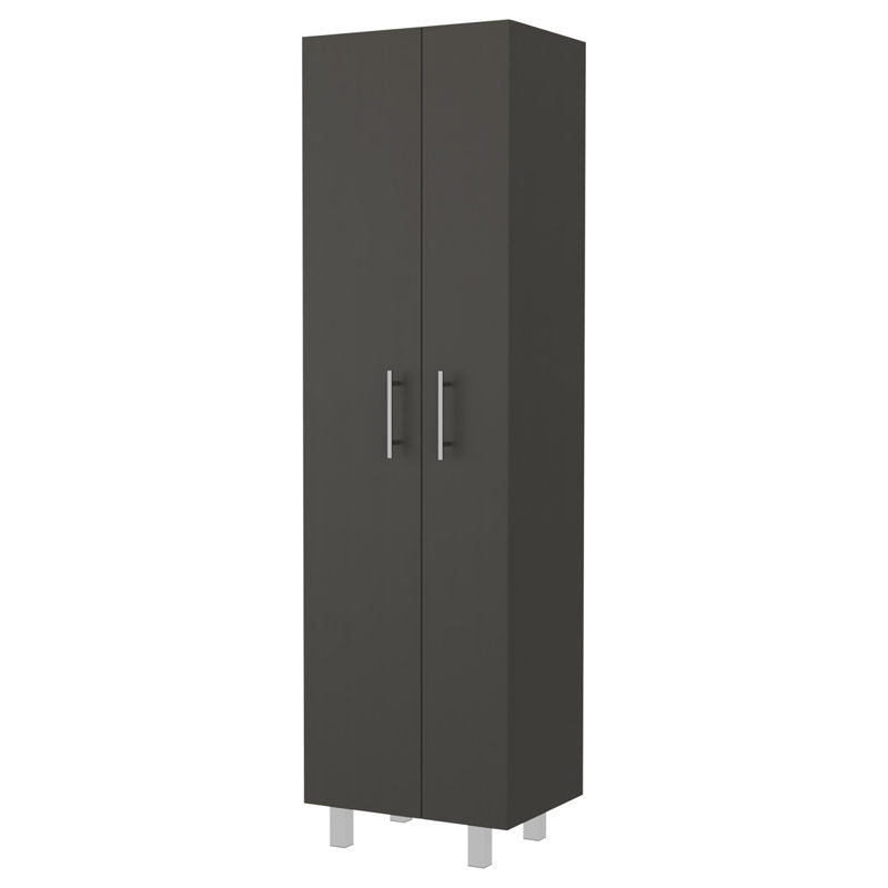 Halifax 2Door Rectangle Closet Pantry Black Wengue And White, Black, 20.27"W x 14.7"D