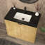 Ensemble de meuble-lavabo autoportant 35,4 po avec lavabo en acrylique noir renforcé Monterey-943545963