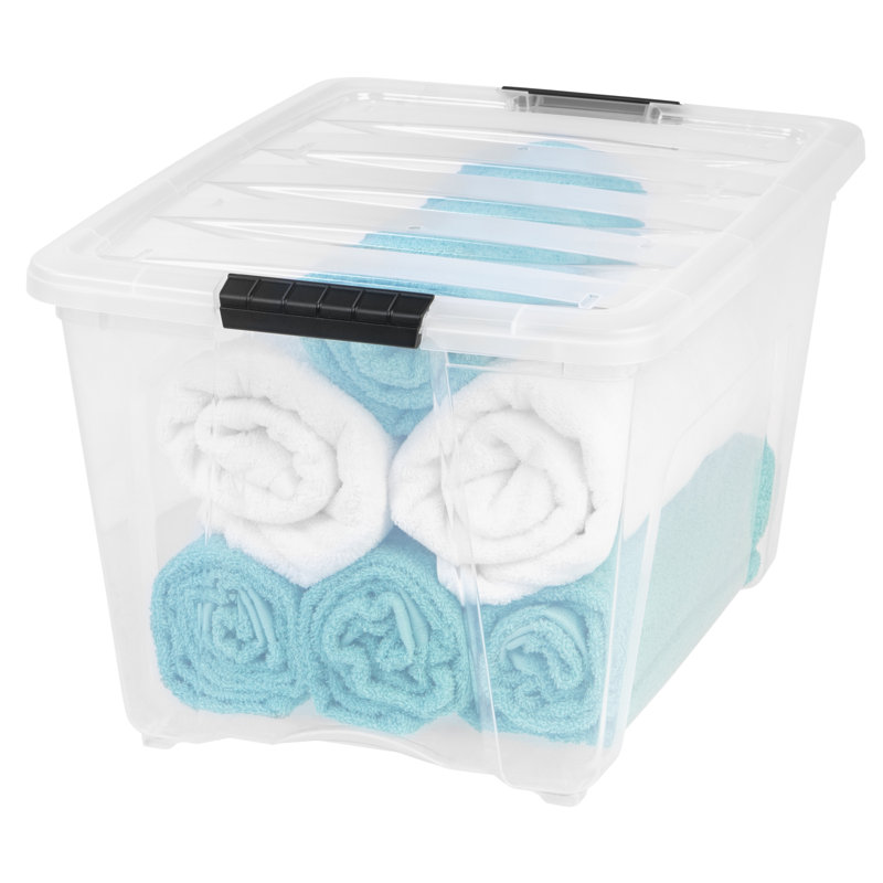 IRIS 5 Qt./1.25 Gal. Clear Plastic Storage Boxes with Latching Lids, 1, 4.53" H x 14.1" W x 7.99" D, 5 QTS