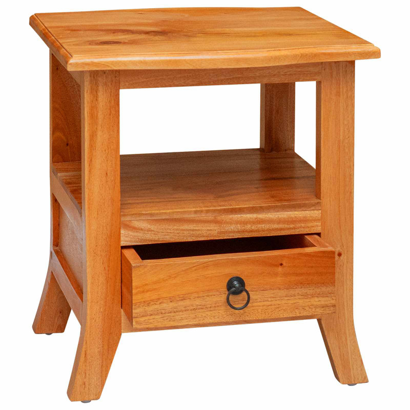 40cm W Solid Wood Bedside Table, Natural
