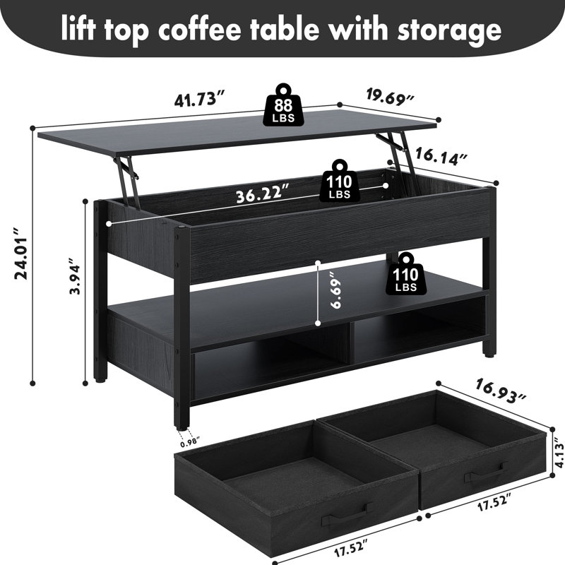 Table basse Calliann, Noir