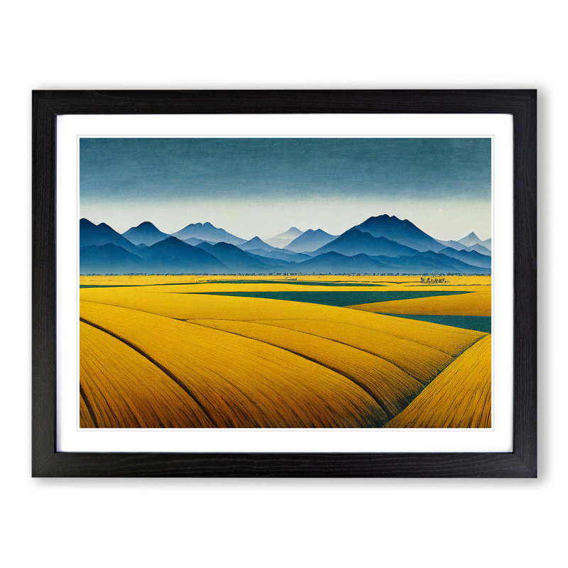 Vibrant Wheat Field - Framed Print, Black, 25cm H x 34cm W x 2cm D
