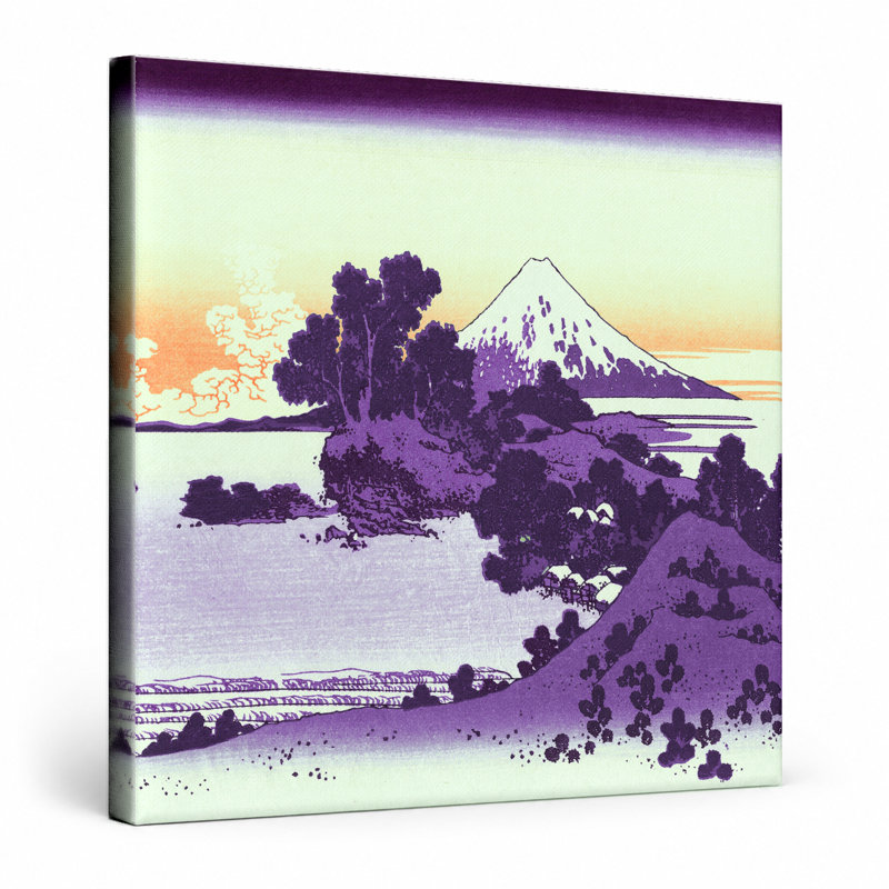 Plage de Shichiri dans la province de Sagami (1831) - art mural carré sur toile, 16" W x 16" H