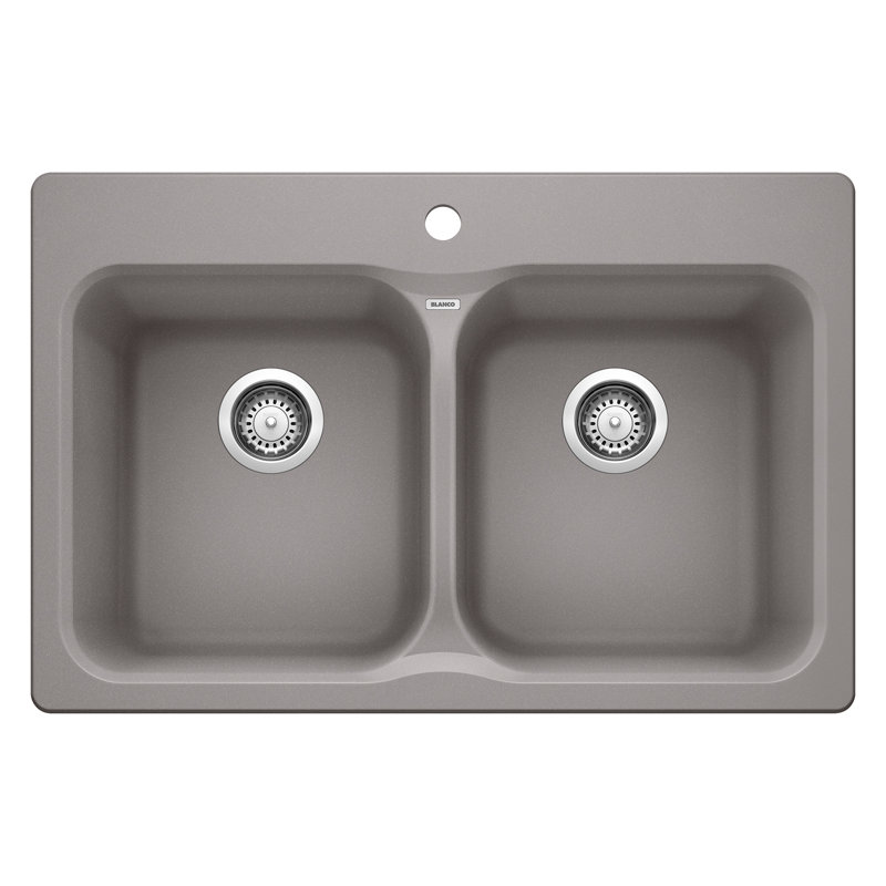 Évier de cuisine à double cuve 31,5 po 50/50 Vision SILGRANIT, Cendre
