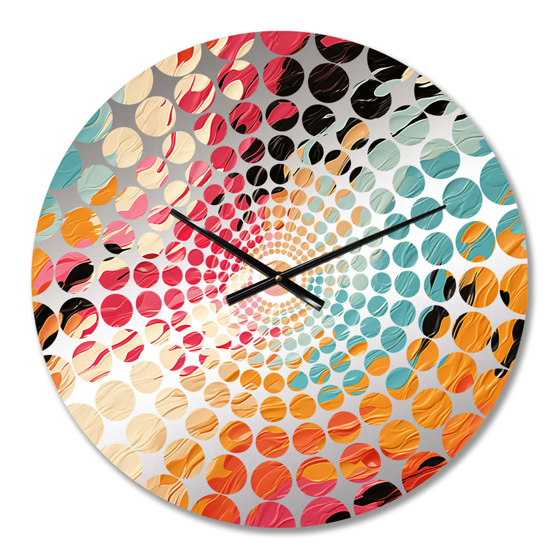 Horloge murale abstraite multicolore Feather Fury, Médium