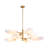 8-Light Glossy Leaf Glass Tiered Chandelier