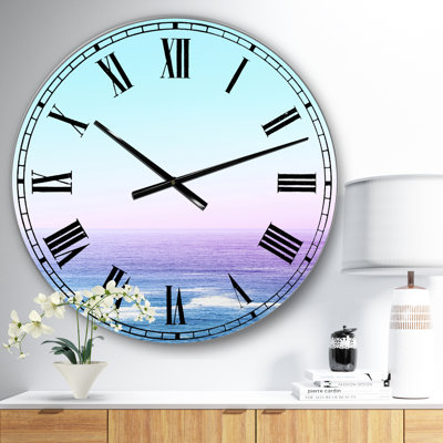 Horloge murale océanique et côtière surdimensionnée Ocean View