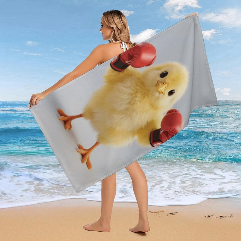Serviette de plage en microfibre jaune à séchage rapide 50 x 60 po