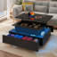  High Gloss Coffee Table With Drawer, Living Room Table Height Adjustable With 16 Colour LED-720611773