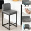 Ensemble de 4 tabourets de bar modernes en cuir synthétique avec dossier, îlot de cuisine rembourré et chaises de bar Modern-408049728-408049734