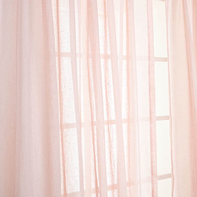 Rayna Semi Sheer Curtain Panel Pair, Pink, 52" W x 96" L