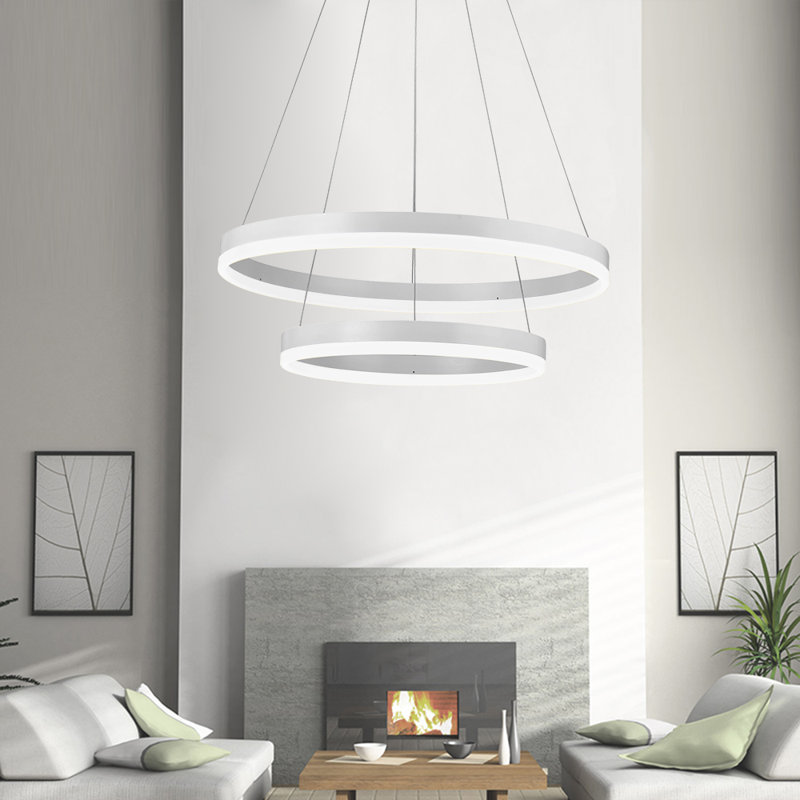 Luminaire suspendu géométrique à del 2 lumières unique Gundrath