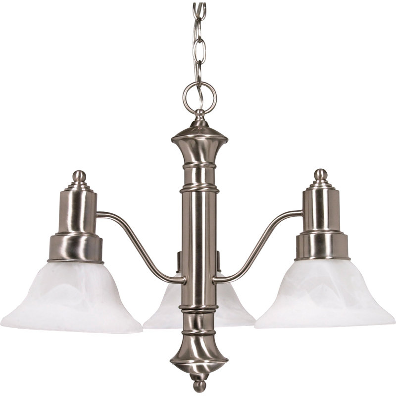 Amina 3 - Light Dimmable Classic / Traditional Chandelier, Nickel