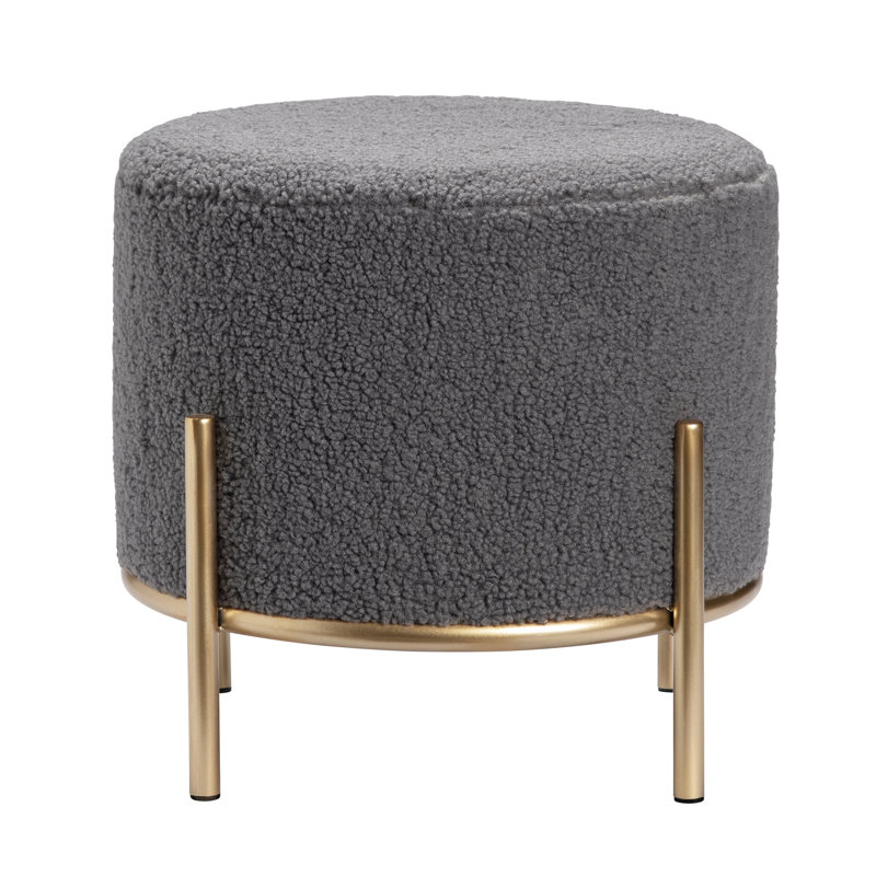 Iron Accent Stool, Gray