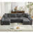 114" Sleeper Sofa,U Shaped Sofa , Pull Out Bed,Convertible Oversize 2 in 1 Sleeper Sofa, Living Room,Upholstery Sofa Bed,Adjustable Sleeper Sofa,Corduroy,y-1623713986