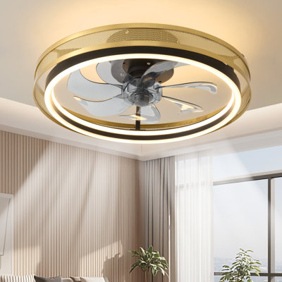 19.68'' 20W LED Ceiling Fan with Lights and Remote Control, Dimmable Brightness and Colour Temperatures