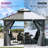 Aluminum Patio Gazebo  with Curtain and Netting-88880169