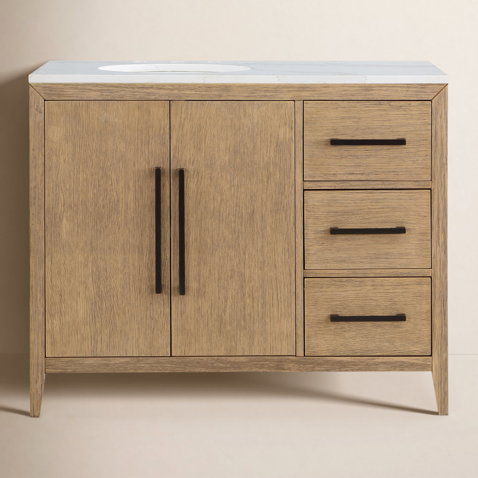 Alsup 42'' Single Bathroom Vanity, Wire Brushed Oak