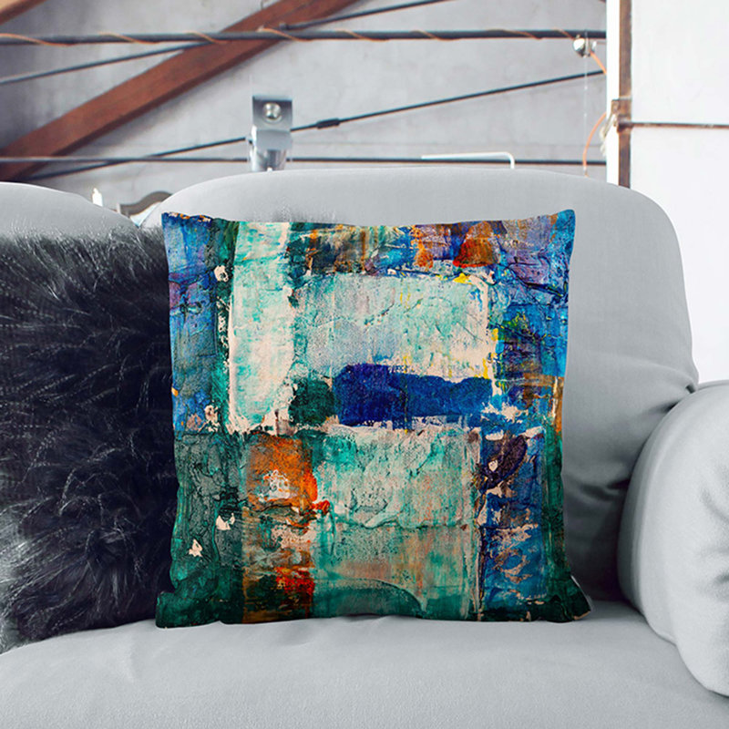 Abstract Square Cushion, Black, 55 x 55 cm