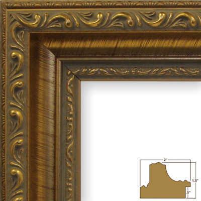 Artavius Antique Gold Wood Embossed Picture Frame