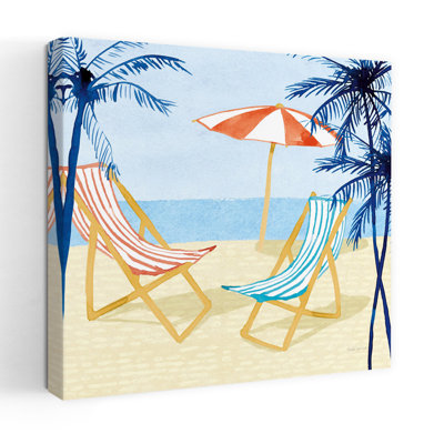 Laguna Lounging I Abstract Palm Tree Coastal Art