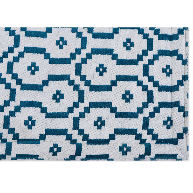 Teal Polyester Anti-Fatigue Kitchen Mat with Cotton Canvas Backing