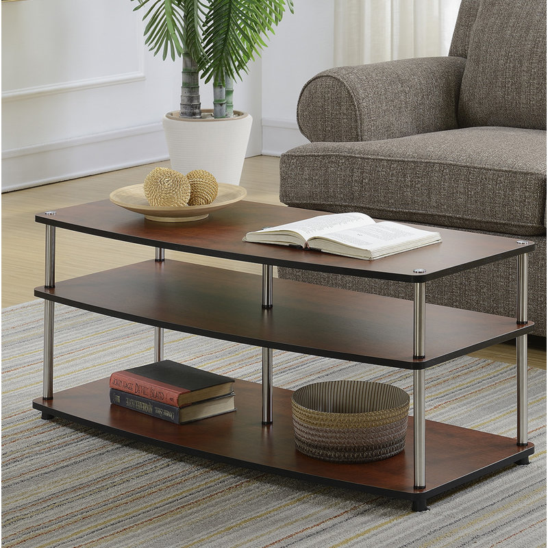 Table basse avec rangement Chamberlain, Cerisier