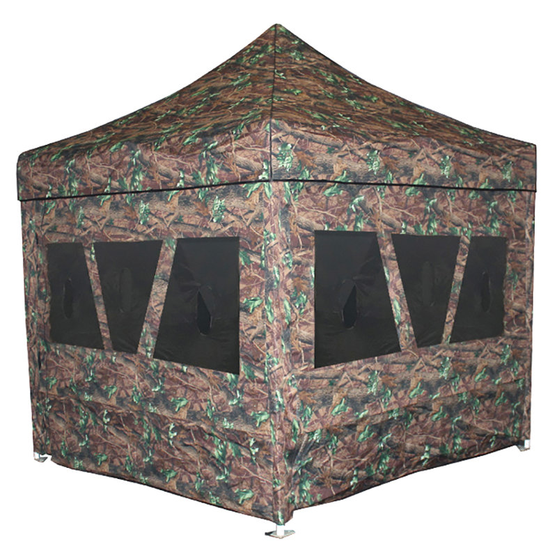 Hunting Blind Instant Pop Up Tent 10ft x 10ft Steel Frame with Guy Ropes and Stakes