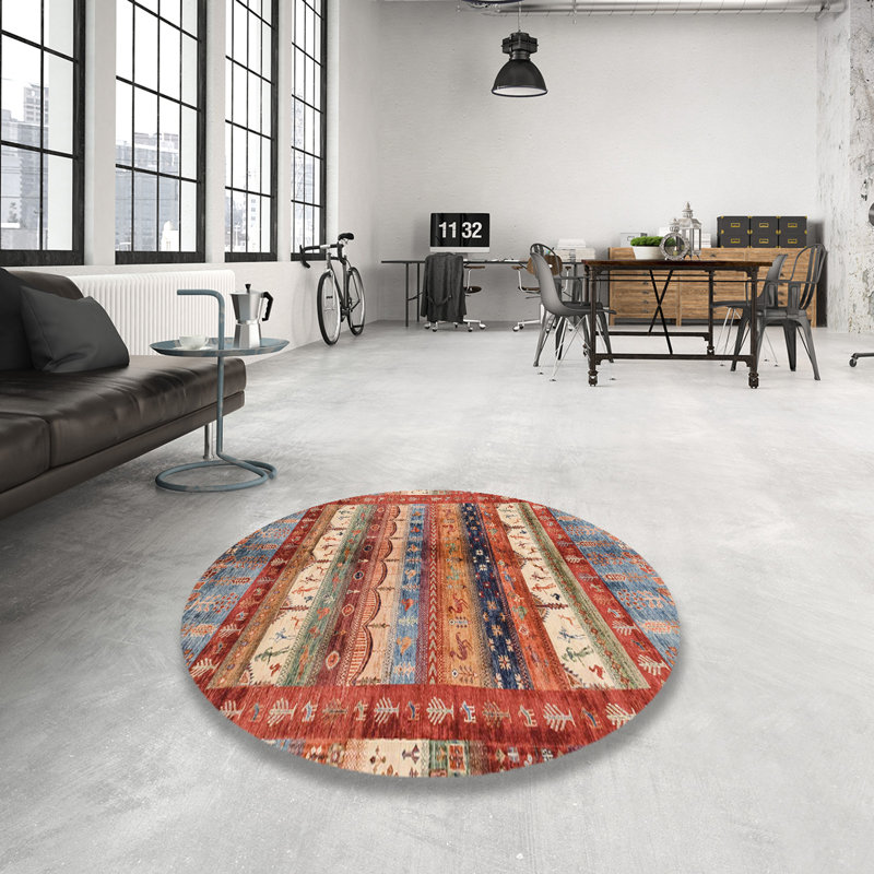 Tapis abstrait moderne 3751ABS3760, Rond 4 pi