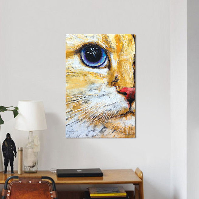 «ragamuffin', reproduction d’art sur toile, H 24 po x l 16 po x P 1 po, Papier beaux-arts encadré noir, Blanc
