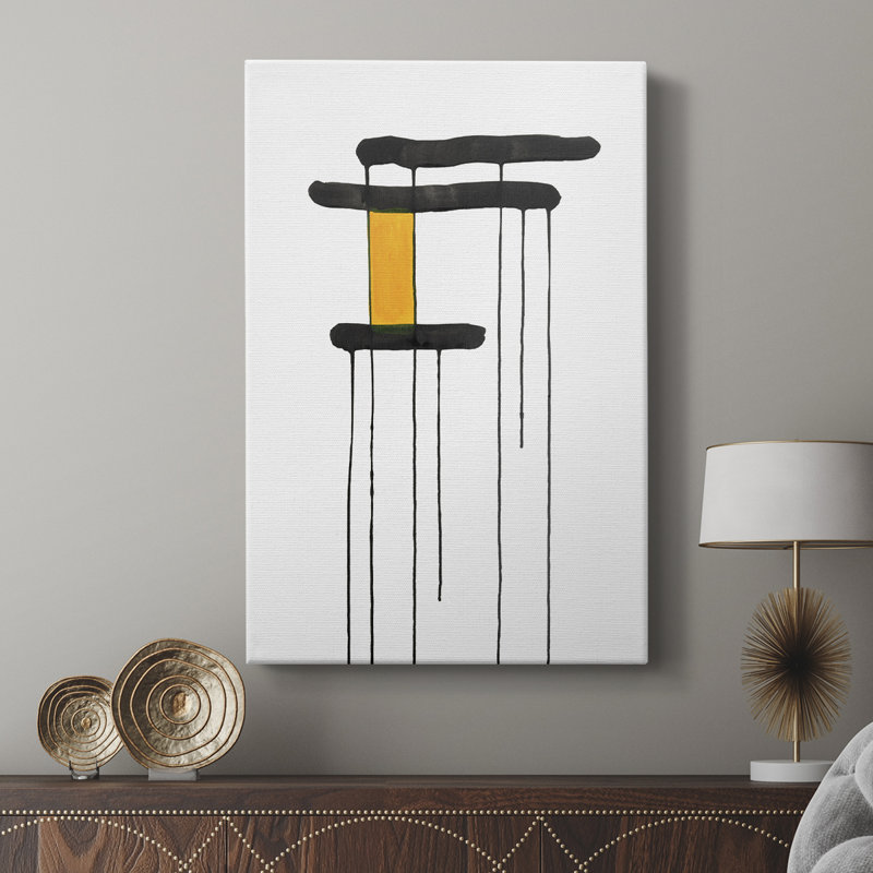 Golden Waterfall I - galerie sur mesure enveloppée Cavas, H 18 po x l 12 po