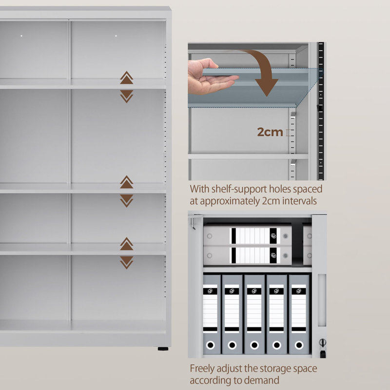 2 -Door Storage Cabinet, Light Grey