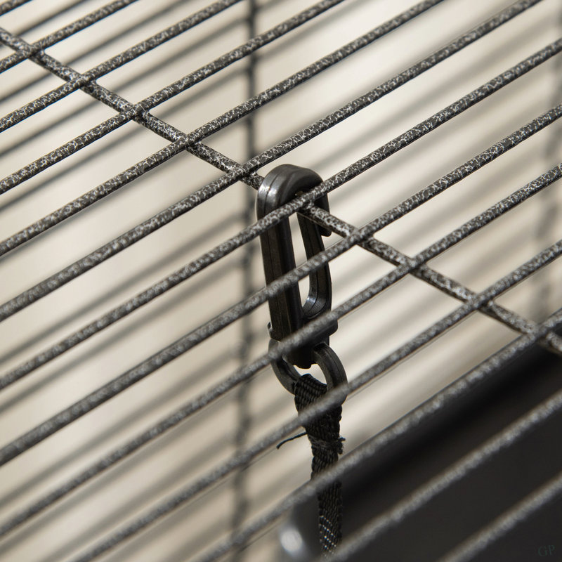 Cage à roulettes pour petits animaux Pawhut, Gris