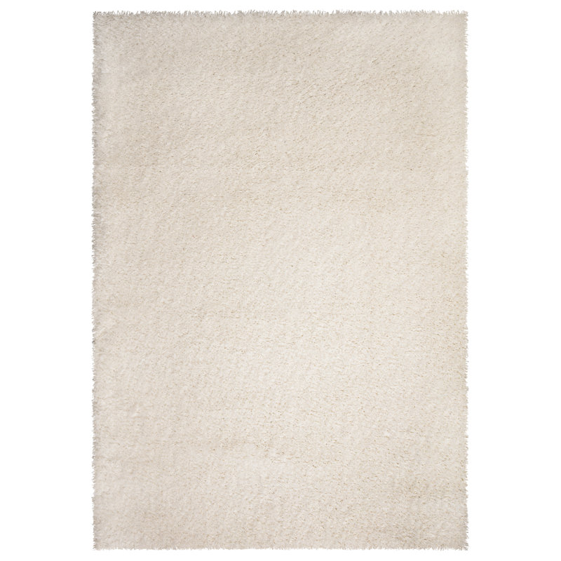 Oslo Cream Shaggy Area Rug – Soft  Polyester Carpet for Living Room & Bedroom, Hallway Runner & Mat, Rectangle 60 x 110cm