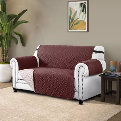 Reversible Waterproof Sofa Cover – Quilted Anti-Slip Couch Protector with Adjustable Strap