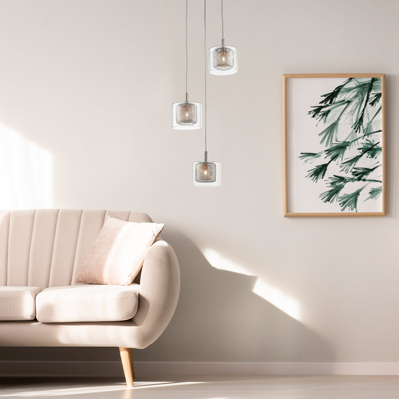 Kettering 3 - Light Glass/Metal Cluster Pendant