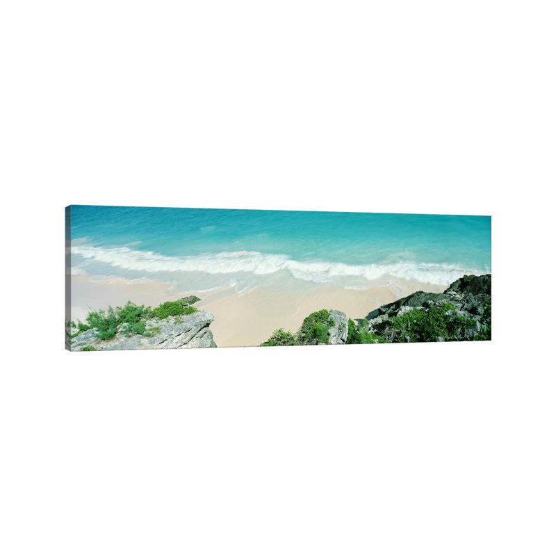 A Receding Surf, Bermuda - Wrapped Canvas Panoramic Print, 30.48 cm H x 91.44 cm W x 1.91 cm D